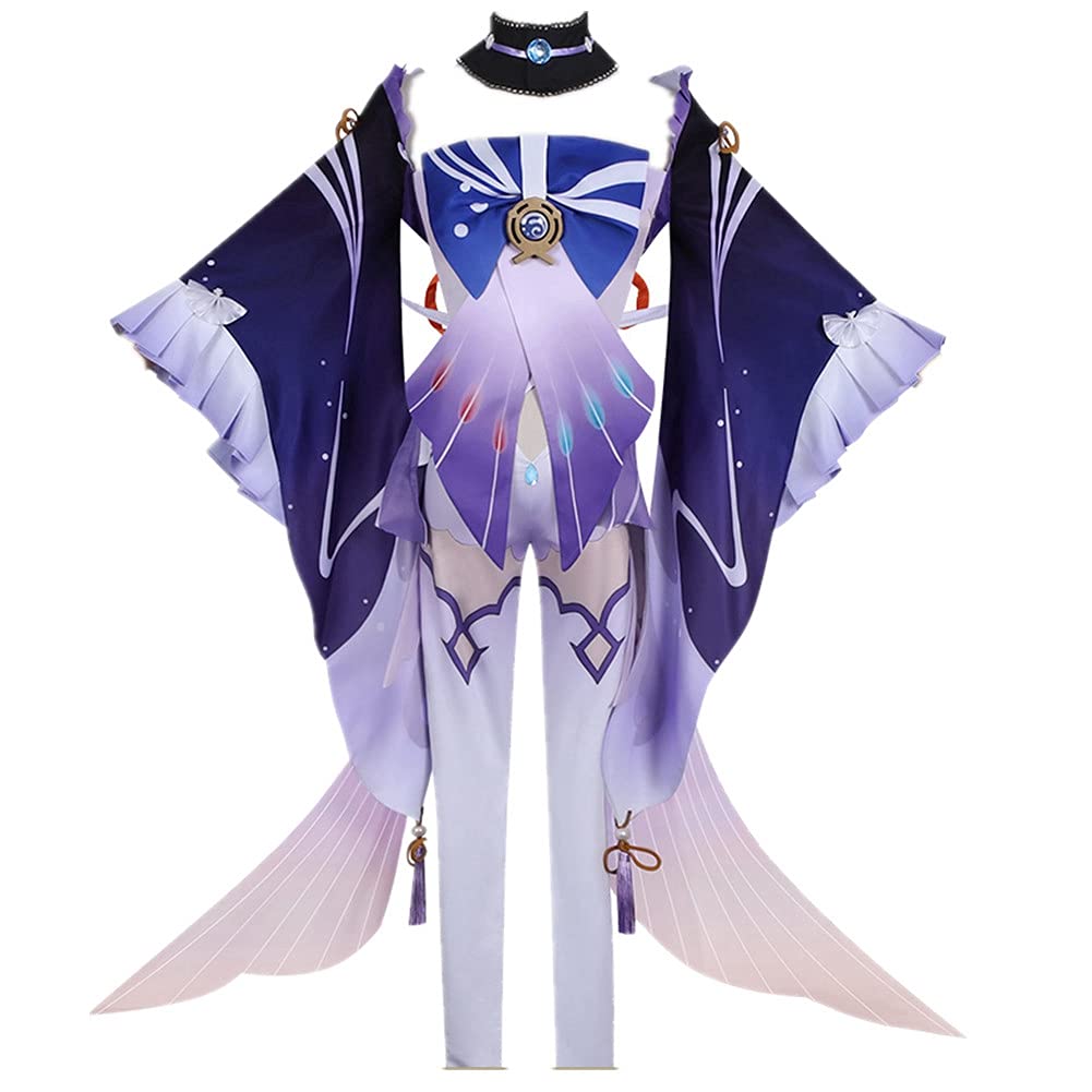 Genshin Impact Sangonomiya Kokomi Cosplay Costume for Women - Anime Battle Dress for Comic Con, Halloween Party & Cosplay Events