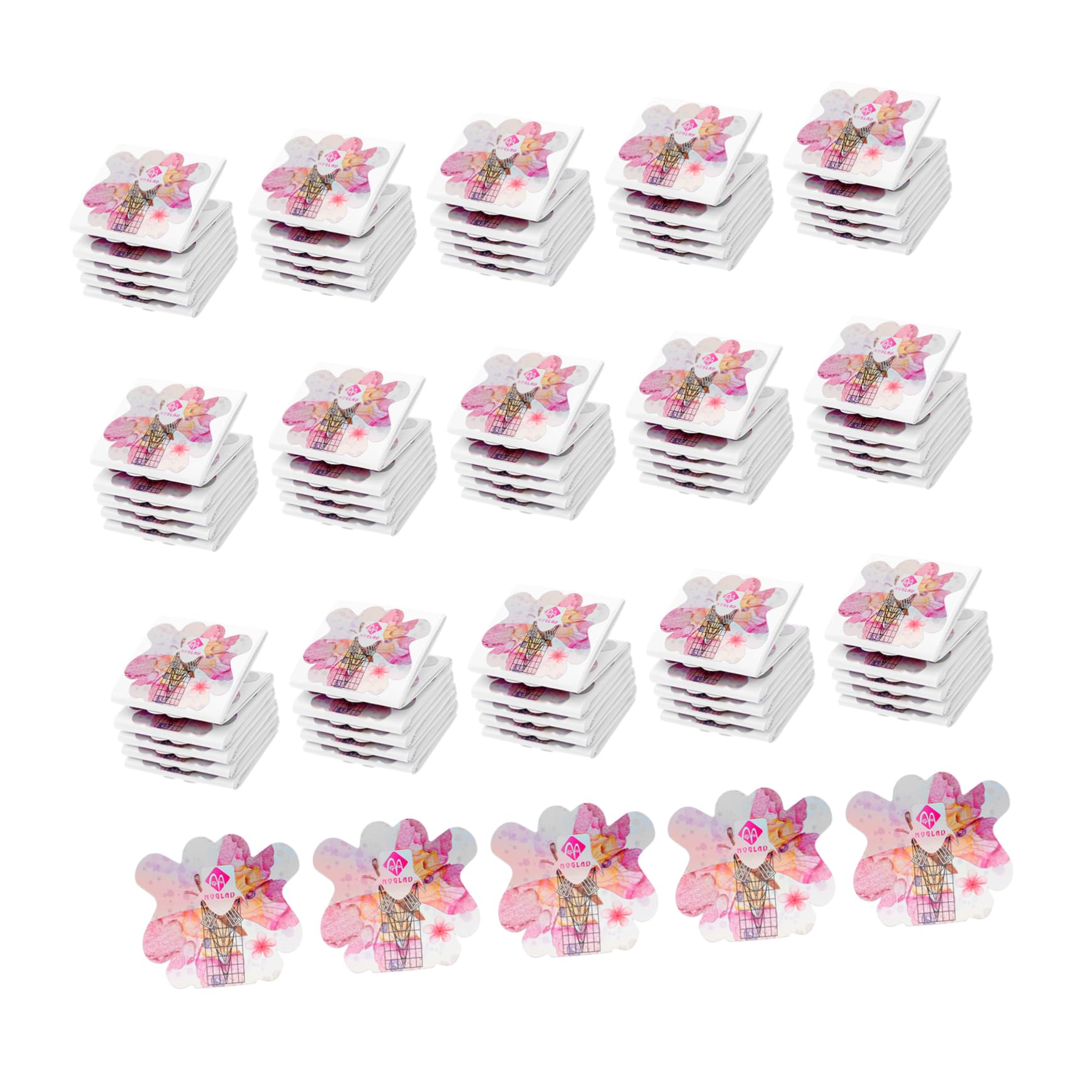 FOMIYES 100 PCS Holographic Nail Forms - DIY Nail Extension Kit with Sticker Guides for Professional Salon & Home Manicure | Perfect for Acrylic, Gel & Nail Art Designs