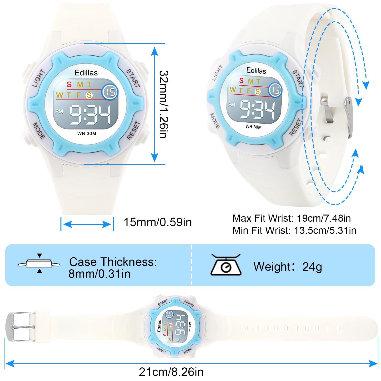 **Edillas Kids Digital Watch for Girls & Boys - Waterproof, LED Backlight, Alarm & Stopwatch - Perfect for School, Sports & Outdoor Activities (Ages 4-13)**