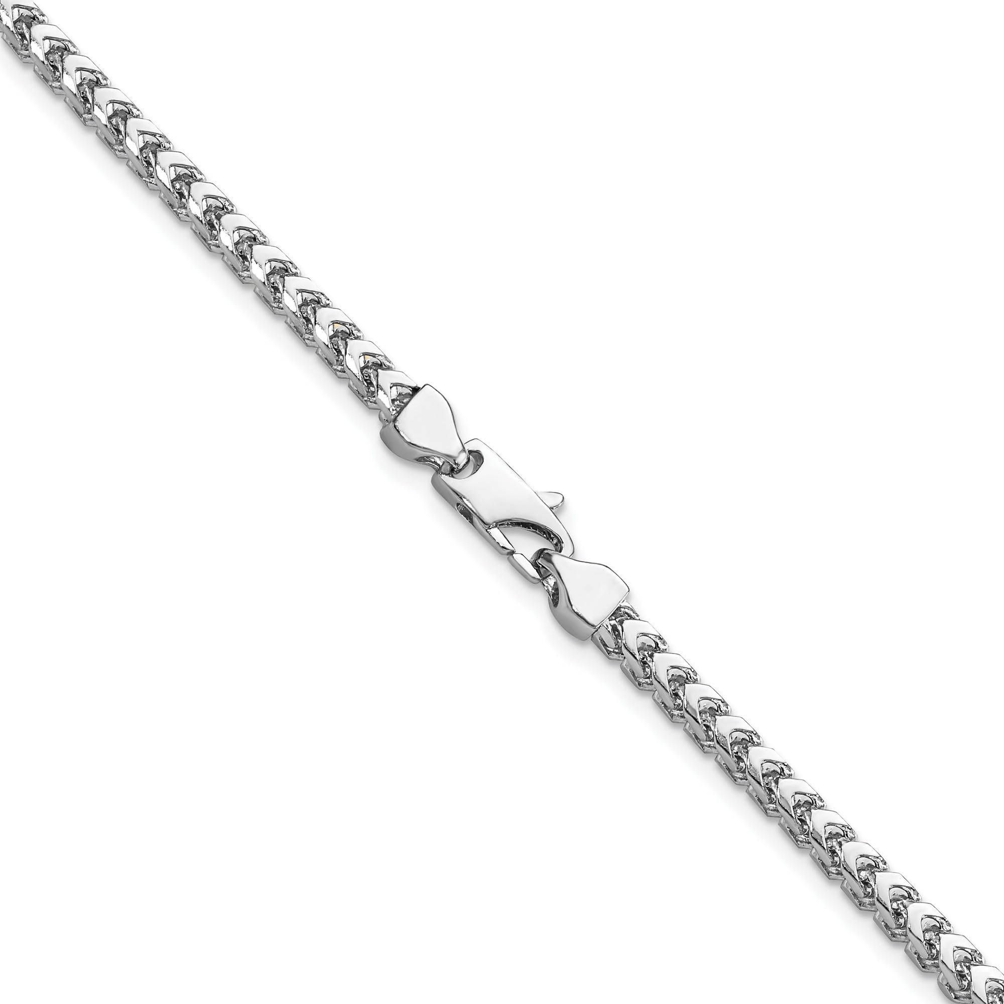 14K White Gold Franco Chain Necklace, Bracelet or Anklet - Elegant Jewelry for Women, Gift for Her, Perfect for Weddings, Parties & Everyday Wear