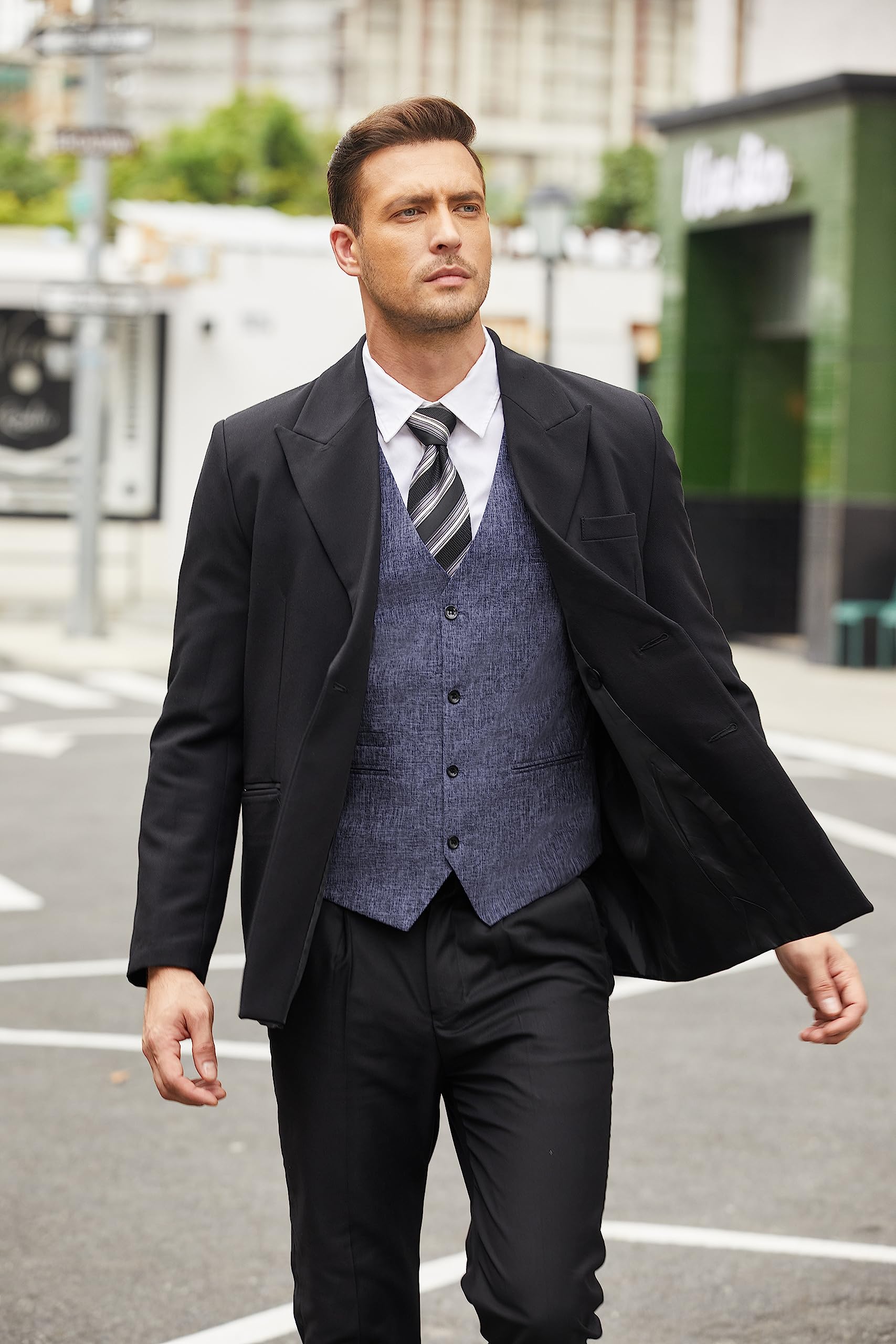COOFANDY Men's Slim Fit Casual Business Vest - Lightweight Waistcoat for Office & Formal Wear | Perfect for Weddings, Business Meetings & Smart Casual Outfits