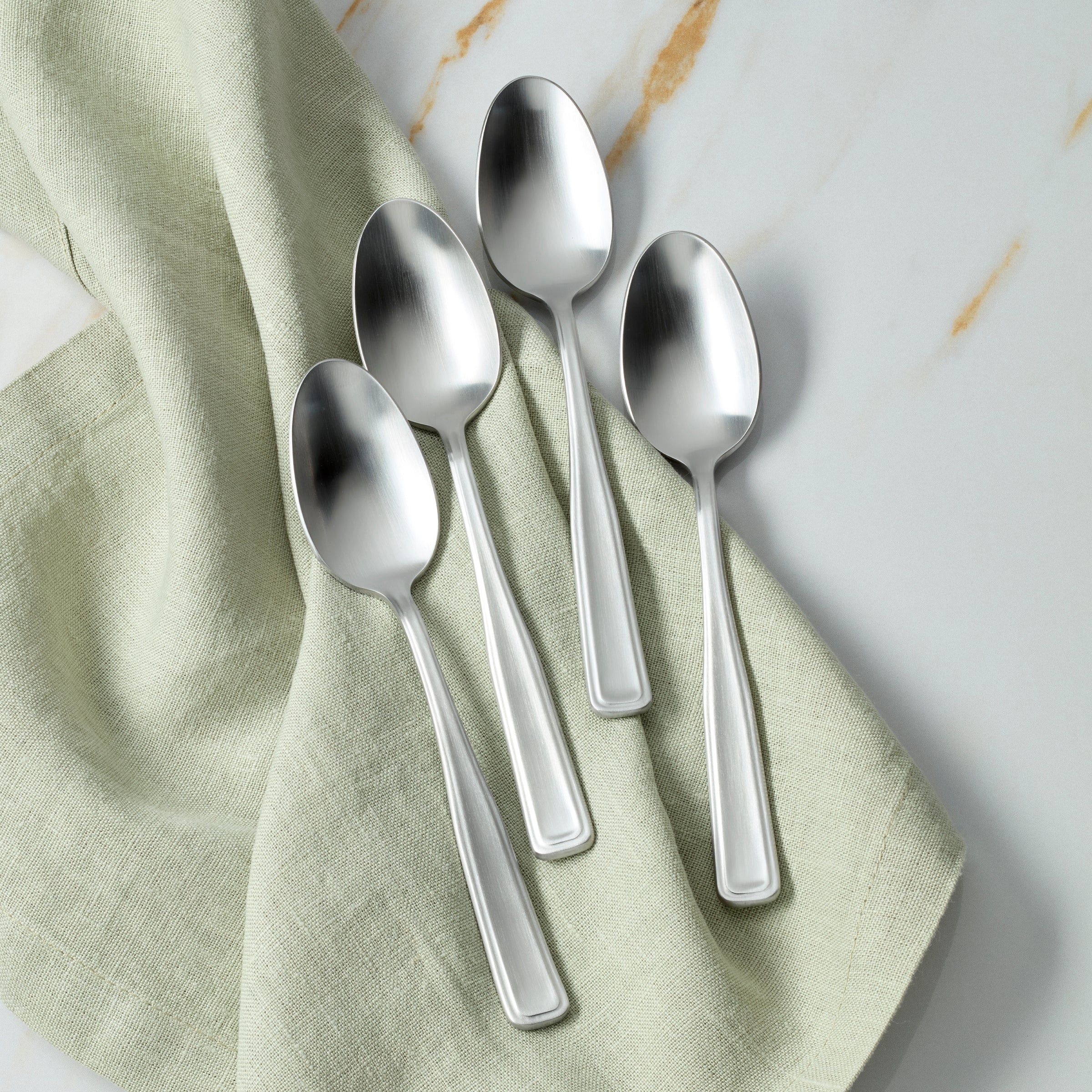 Reid 4-Piece Satin Dinner Spoon Set - Elegant Stainless Steel Flatware for Fine Dining & Formal Occasions