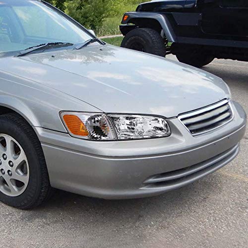 Spec-D Tuning Chrome Headlights & Corner Lights for 2000-2001 Toyota Camry - Left & Right Pair Headlight Lamp Assembly - Upgrade Your Ride with Stylish Lighting for Night Driving & Enhanced Visibility