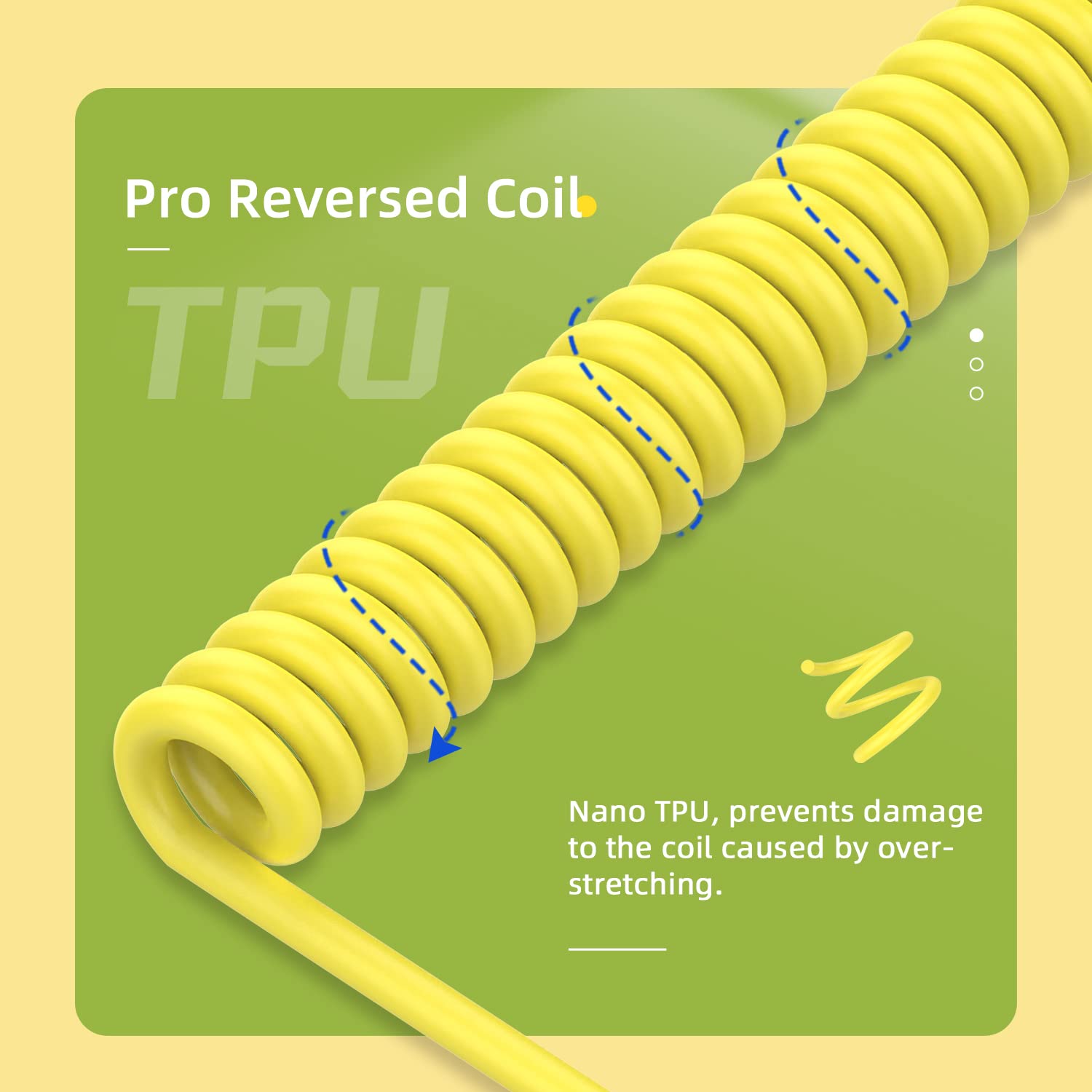 MAMBASNAKE C01 Spiral Keyboard Cable - Pro Custom Coiled USB C to USB A Cable for Mechanical Keyboards, Detachable Aviation Metal Connector, Durable TPU for Gaming Keyboard (Yellow) - Perfect for PC, Mac, and Mechanical Keyboard Enthusiasts