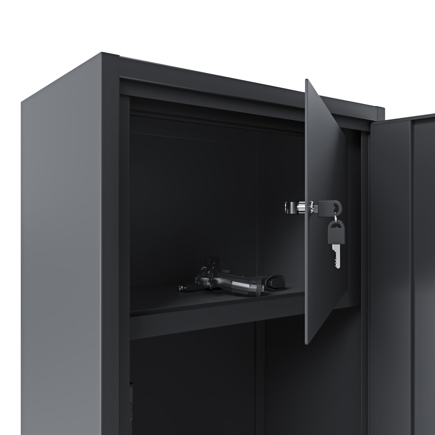 10-Gun Safe Cabinet with Lock & Treasure Drawer - Heavy Duty Steel Security Storage for Rifles & Shotguns (148x53.5x32cm, Dark Grey) - Perfect for Home Defense, Hunting Gear Organization & Firearm Safety Compliance