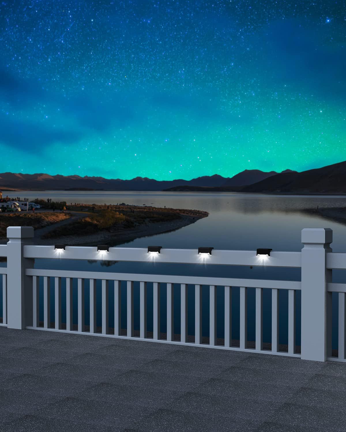 Pearlstar Solar Deck Lights - 16 Pack Waterproof LED Outdoor Solar Step Lights for Stairs, Pathways, Garden, Patio & Yard - Weatherproof Landscape Lighting (White/Black) - Perfect for Nighttime Safety & Ambience