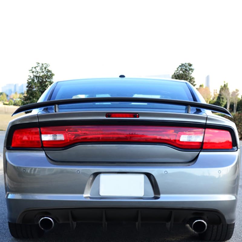 IKON MOTORSPORTS Rear Bumper Diffuser for 2012-2014 Dodge Charger SRT8 | V2 Style PP Splitter Spoiler Valance Chin Diffuser Body Kit | Enhances Aerodynamics & Sporty Look for Street Racing & Car Shows