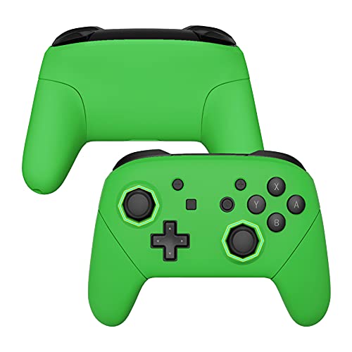 eXtremeRate Green Faceplate & Backplate Cover for Nintendo Switch Pro Controller - DIY Replacement Grip Shell with Octagonal Gated Sticks Design | Gaming Accessories for Enhanced Control & Comfort (Controller Not Included) | Perfect for Competitive Gaming & Long Play Sessions