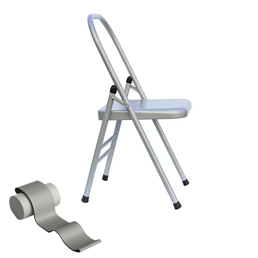Iyengar Yoga Chair - Backless Metal Yoga Assist Chair for Deepening Poses, 48cm Seat Height - Perfect for Home Yoga Practice, Studio Sessions & Advanced Asana Training