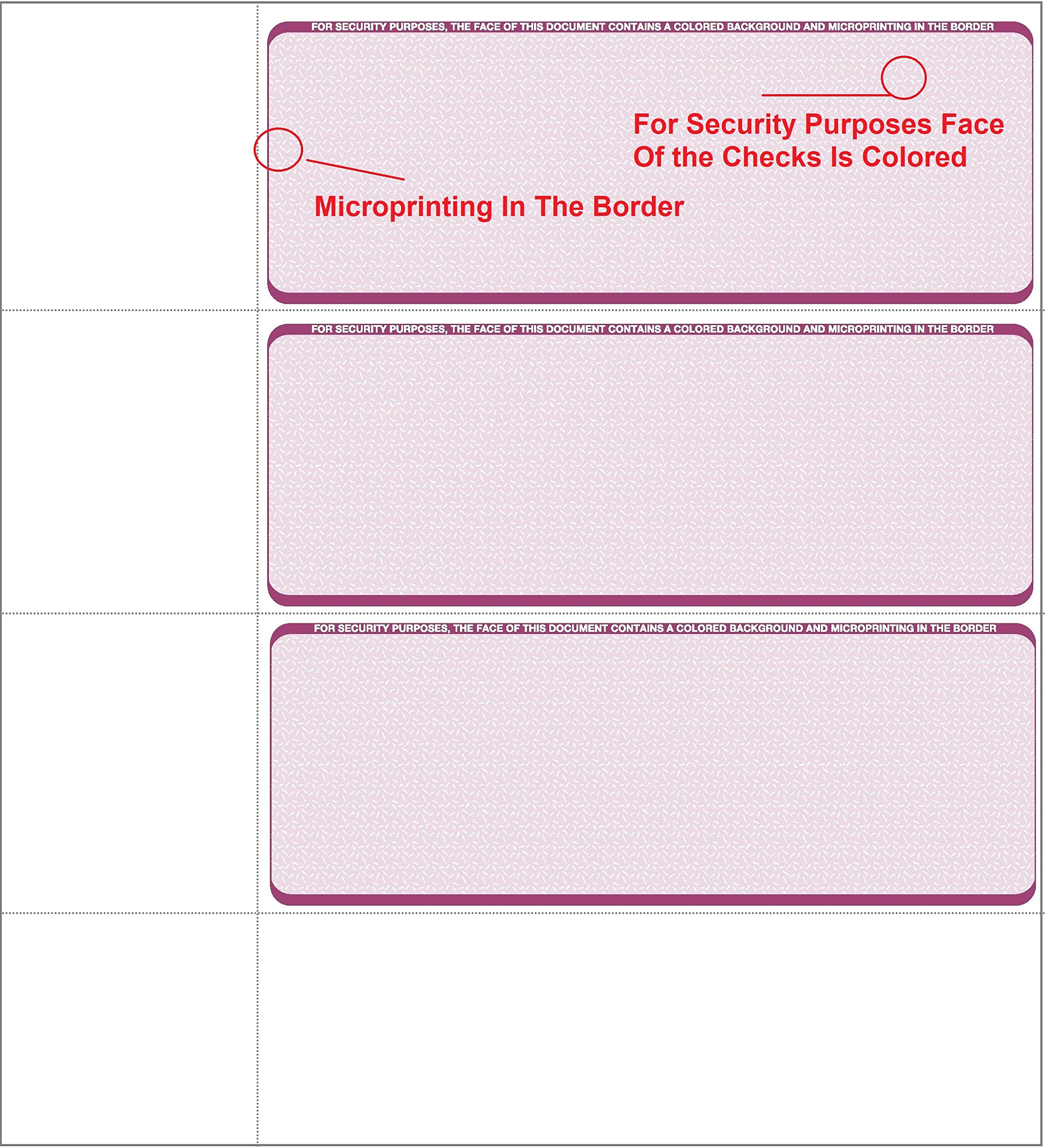 Blank Personal Wallet Checks 3 per Page - 500 Sheets (1500 Checks) Burgundy Diamond - Compatible with QuickBooks, Quicken, Versa Check & Laser Printers | Ideal for Home Office, Small Business Accounting & Personal Finance Management