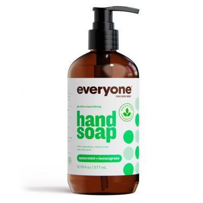 Spearmint & Lemongrass Hand Soap - 12.7oz (377mL) Refreshing Liquid Soap for Kitchen, Bathroom & Office | Natural Essential Oils | Moisturizing & Antibacterial