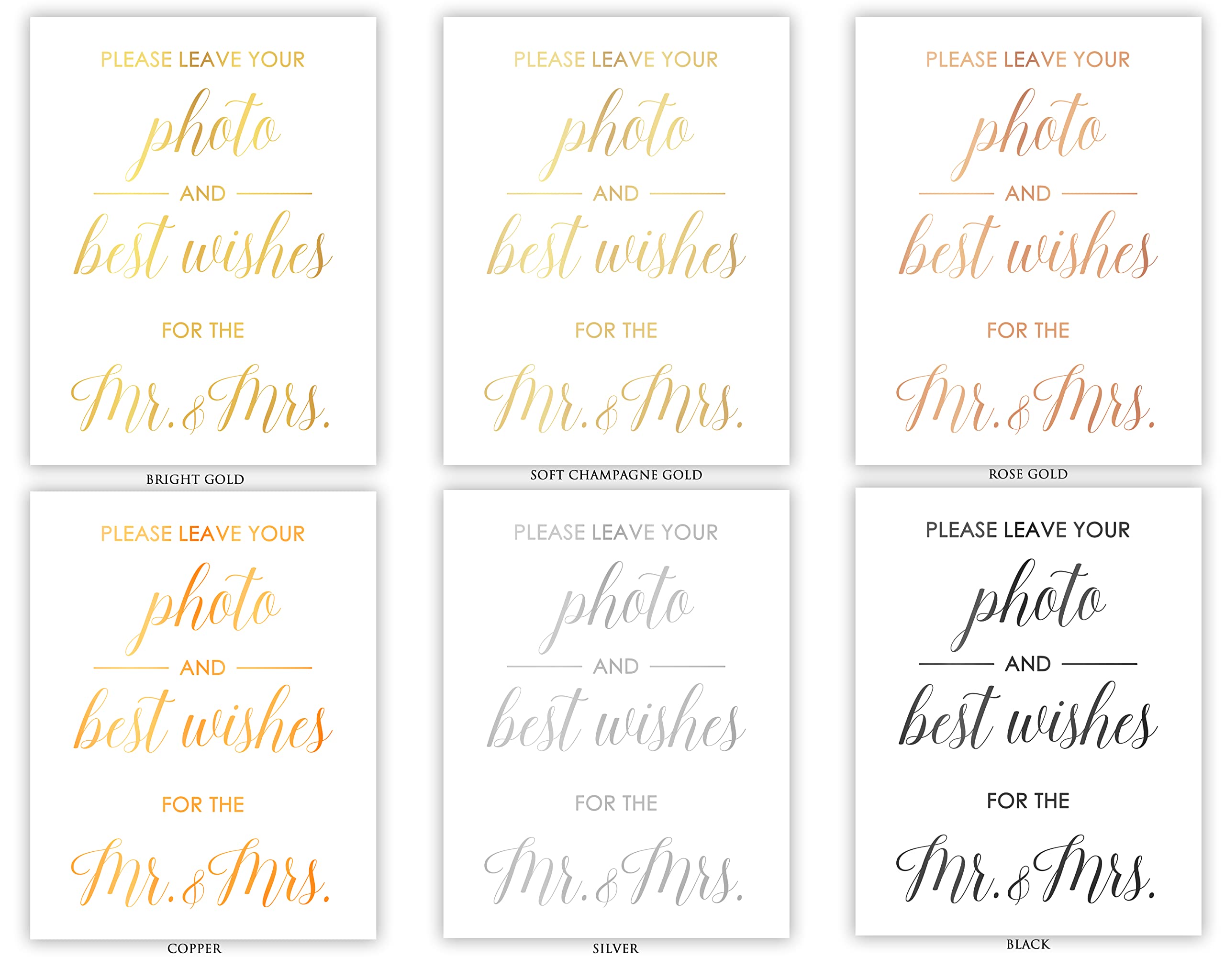 Elegant Gold Foil Wedding Guest Book Sign - Premium Unframed Cardstock for Wedding Ceremony Photos - Available in Multiple Sizes - Perfect for Wedding Reception, Anniversary & Bridal Shower Guestbook