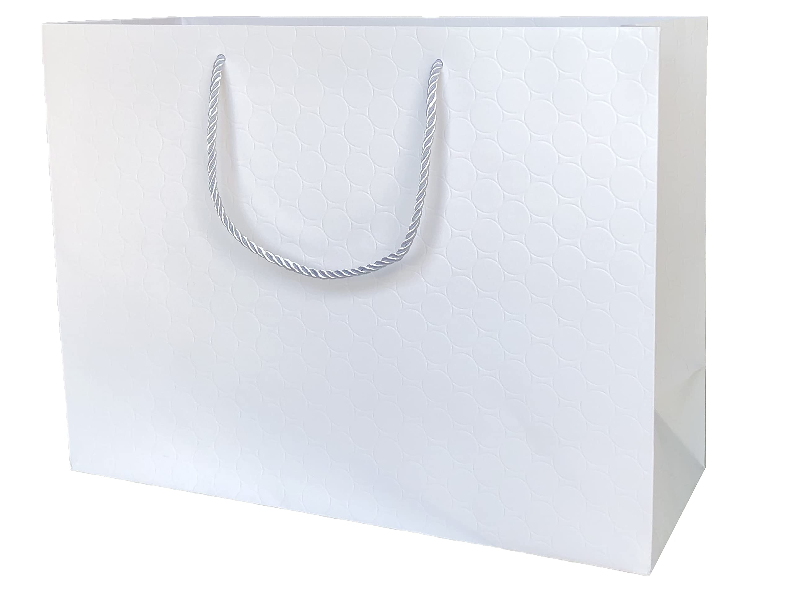 Extra Large White Gift Bags with Handles 16x12 - Luxury Wedding & Shopping Totes (10 Pack)