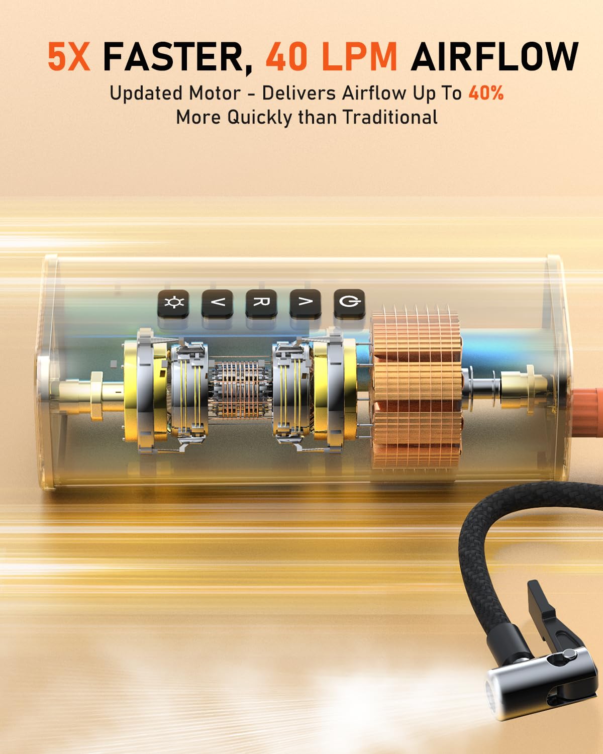 Portable Tire Inflator Air Compressor with 20000mAh Battery - Digital Pressure Gauge, Auto Shut-Off - Fast Inflation for Car, Bike, Motorcycle Tires & Sports Balls - Perfect for Road Trips, Emergency Use & Home Garage