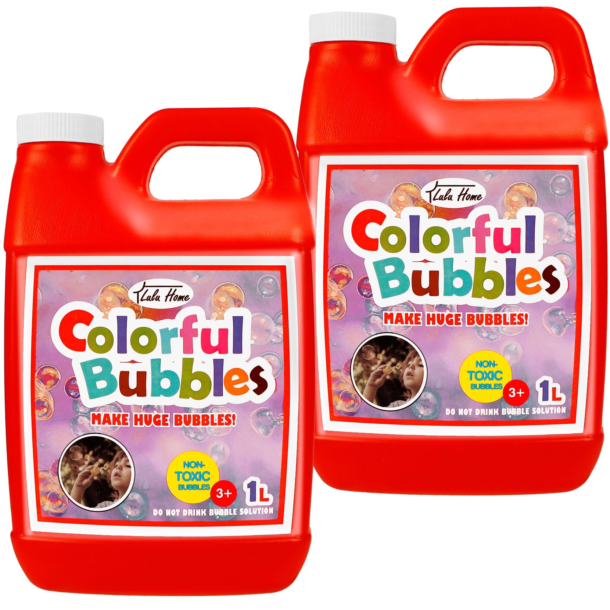 Lulu Home 2-Pack Bubble Concentrate Solution (2L/67.6oz) - Refill for Bubble Machines, Giant Bubble Wands & Blowers - Perfect for Kids Parties, Halloween, Birthday Celebrations & Outdoor Play - Makes Up to 5 Gallons of Bubbles