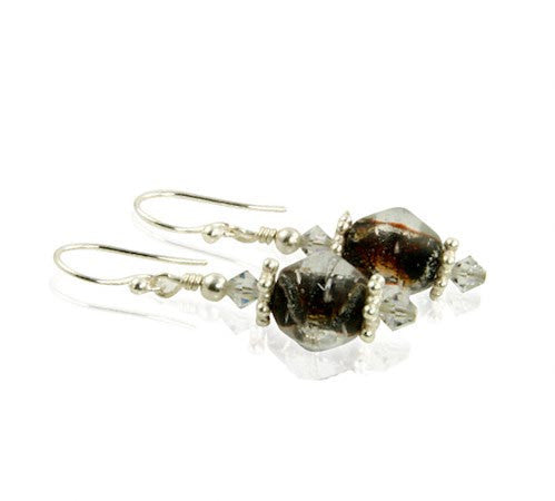 Elegant Chestnut Shimmer Topaz Crystal Beaded Earrings for Women | Dangle Drop Jewelry for Party, Wedding & Evening Events