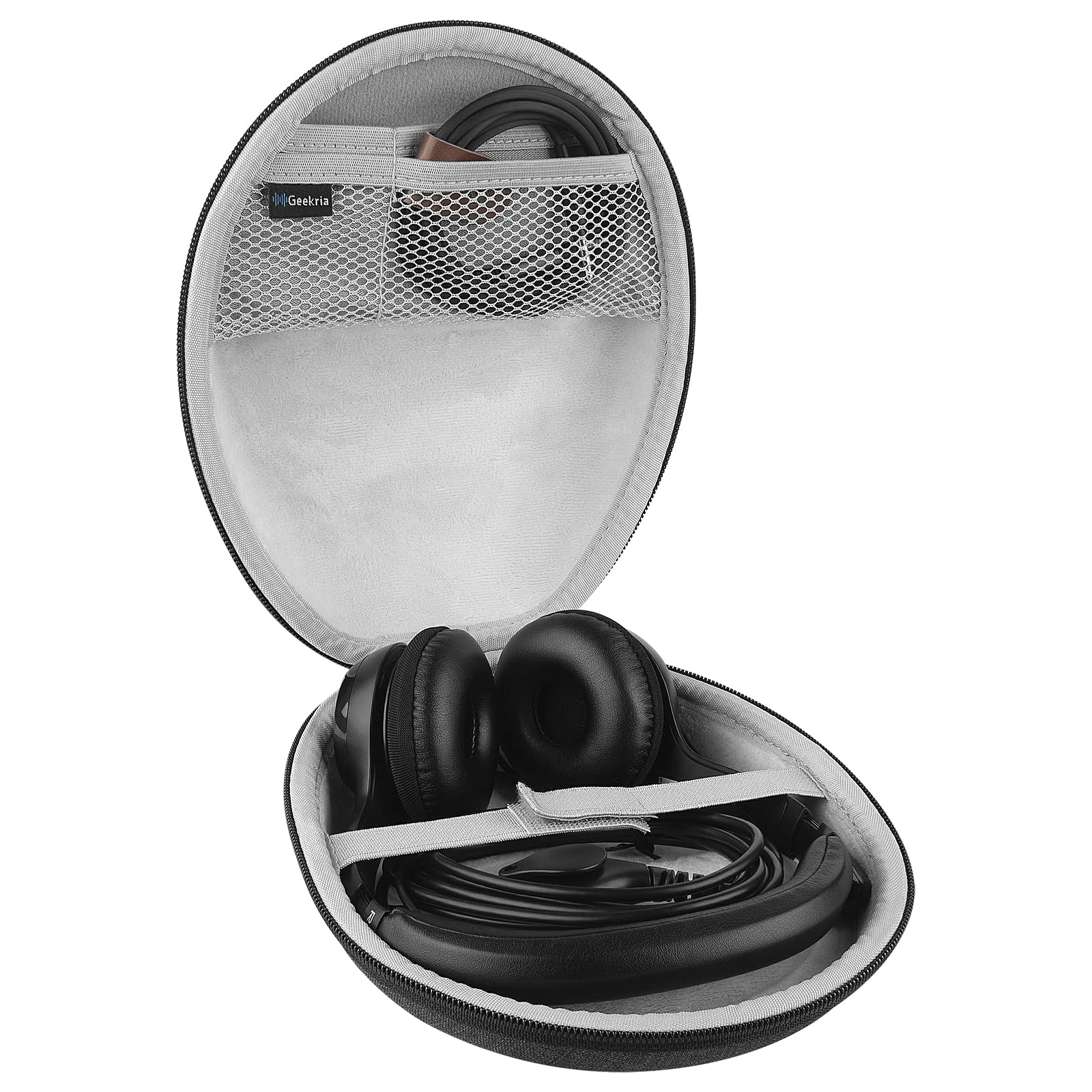 Geekria Shield Hard Shell Travel Case for On-Ear Headphones - Compatible with JBL E40BT, E45BT, E50BT, E30 - Protective Storage Bag with Cable Organizer (Dark Grey) - Perfect for Travel, Commuting & Daily Use