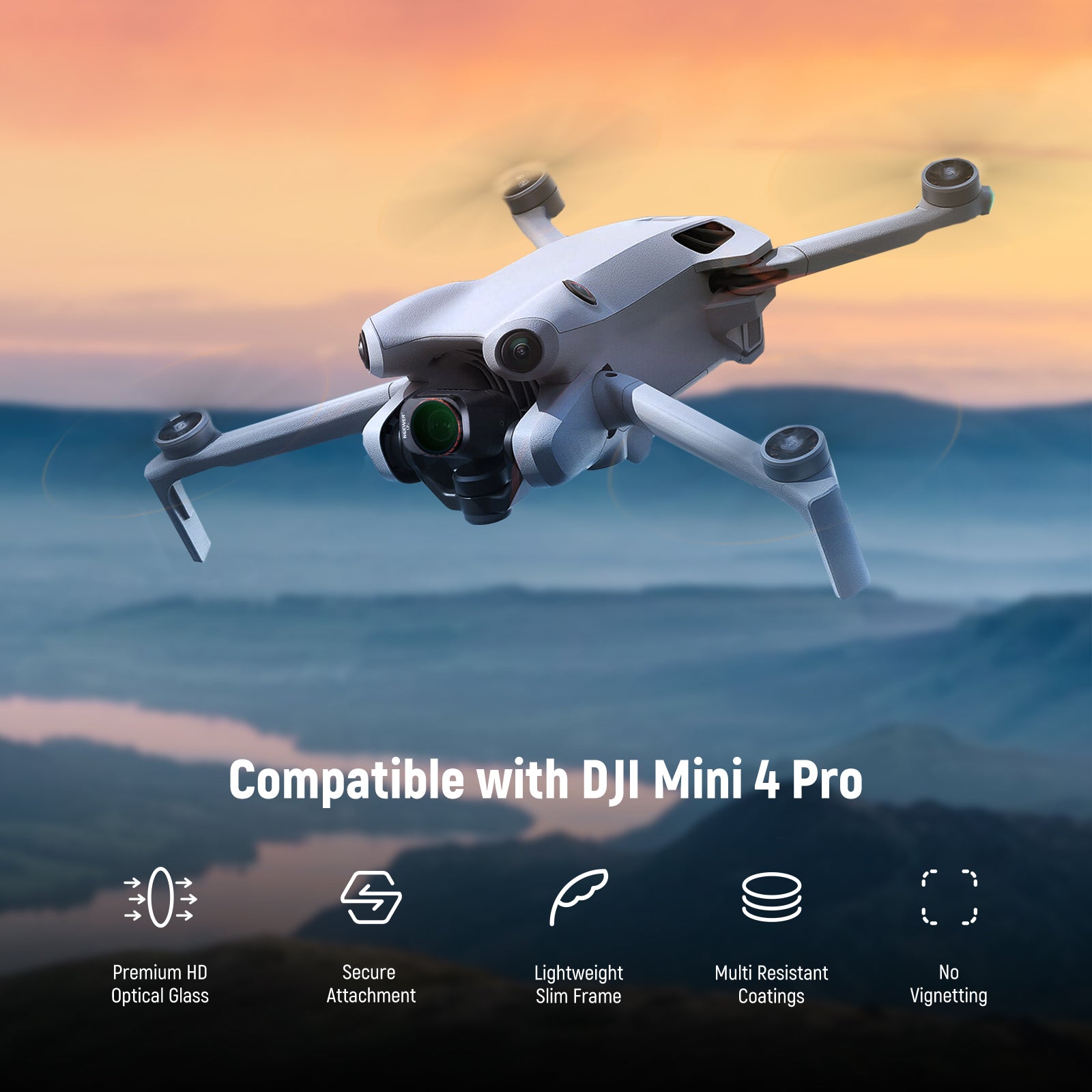 NEEWER FL A33 16-Piece ND & CPL & Effect Filter Kit for DJI Mini 4 Pro Drone - Enhance Aerial Photography with Light Control & Creative Effects for Stunning Landscapes & Action Shots