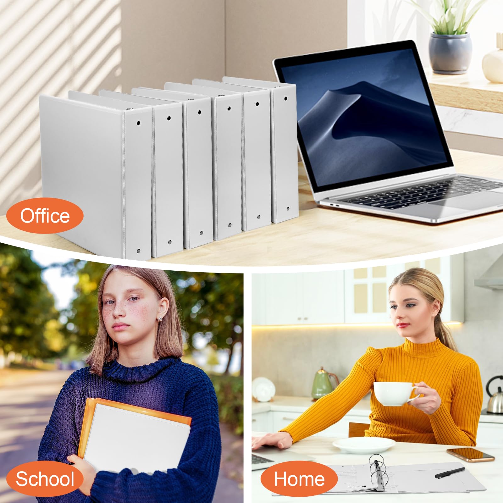 2-Inch 3-Ring Binders with Pockets - Durable 2