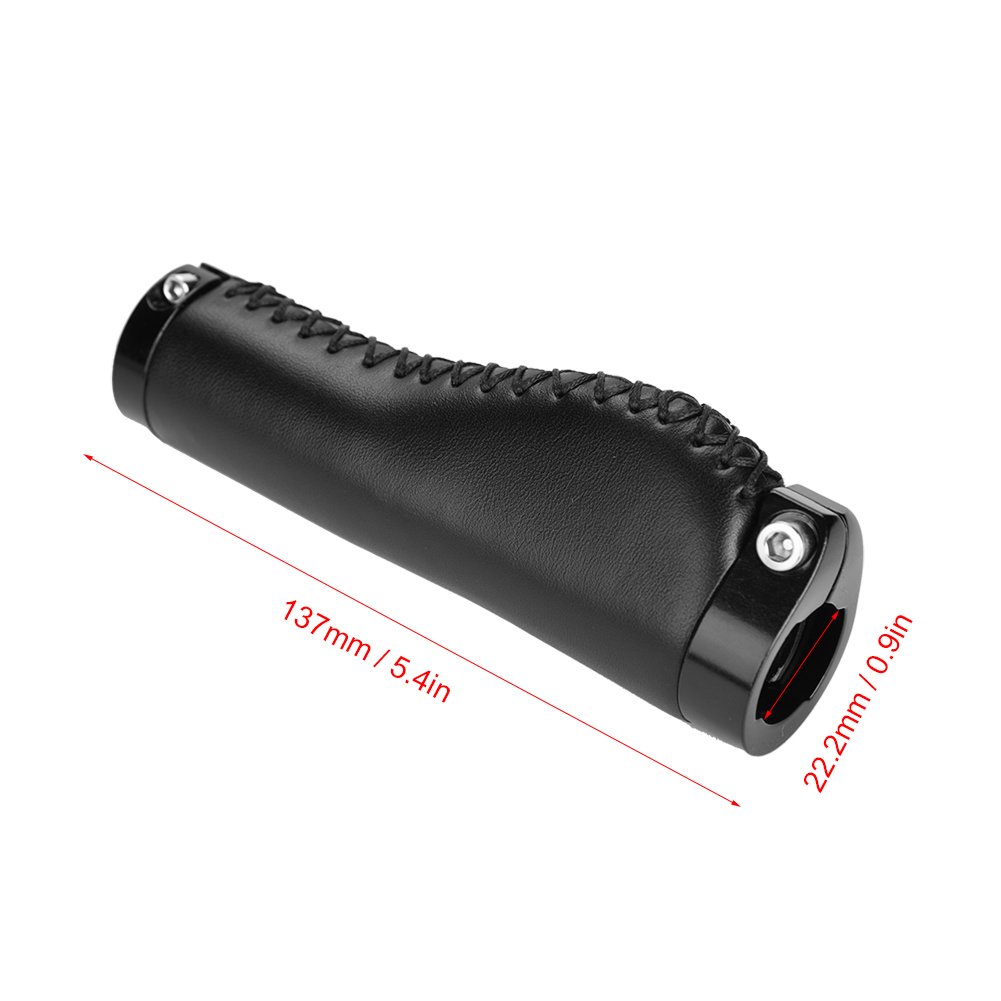 Premium Leather Bike Handle Grips - Comfortable & Durable E-Bike Grips for Road, Mountain & Commuter Bikes - Perfect for Long Rides & Urban Cycling