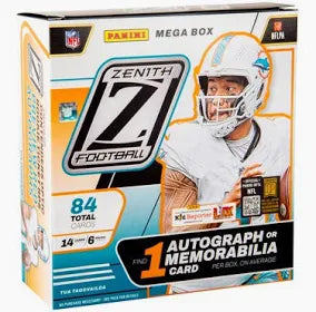 2024 Panini Zenith Football Mega Box - 24 Packs, 8 Cards Each - NFL Trading Cards for Collectors & Fans - Perfect for Gifts, Fantasy Leagues & Memorabilia Collections