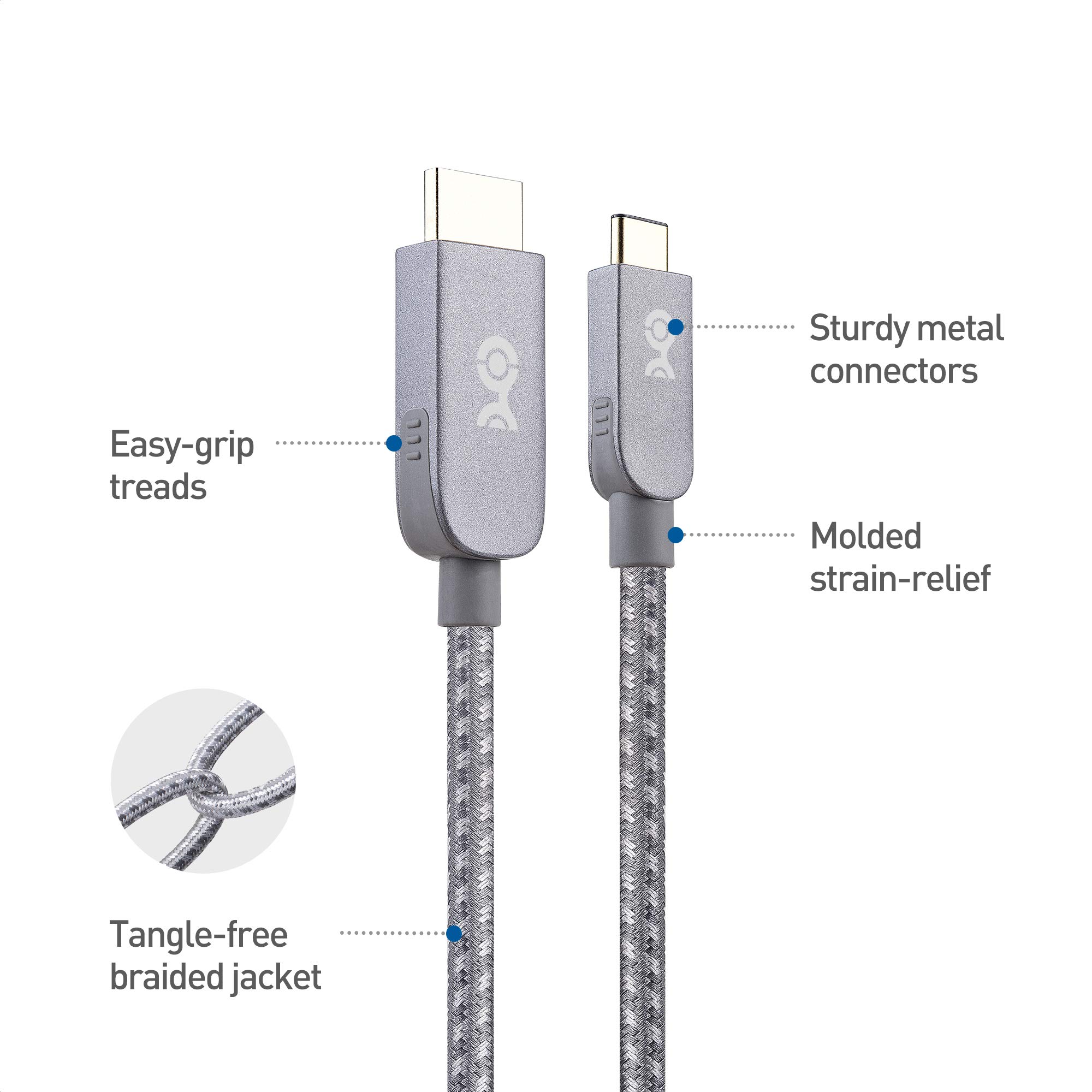 Premium 6ft USB-C to HDTV Cable 4K 60Hz - Space Gray | Fast Charging & Video Transmission | Perfect for Home Theater, Gaming & Office Setup