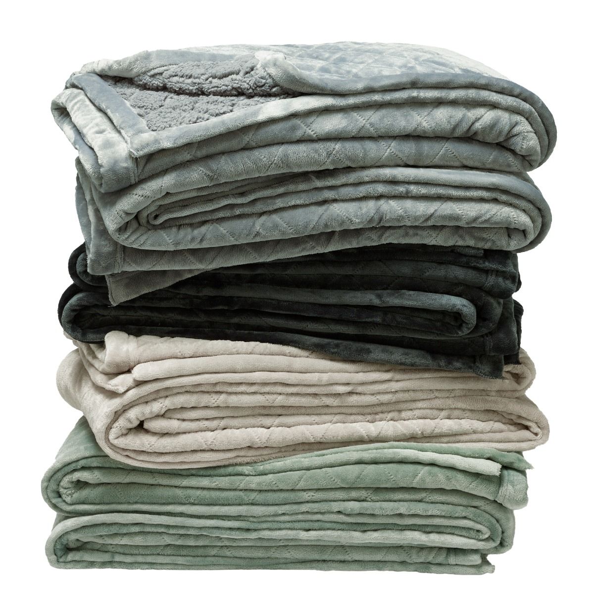 Bianca Mansfield Charcoal Sherpa Blanket - Ultra Soft & Warm Fleece Throw for Adults - Perfect for Couch, Bed, Sofa & Winter Camping
