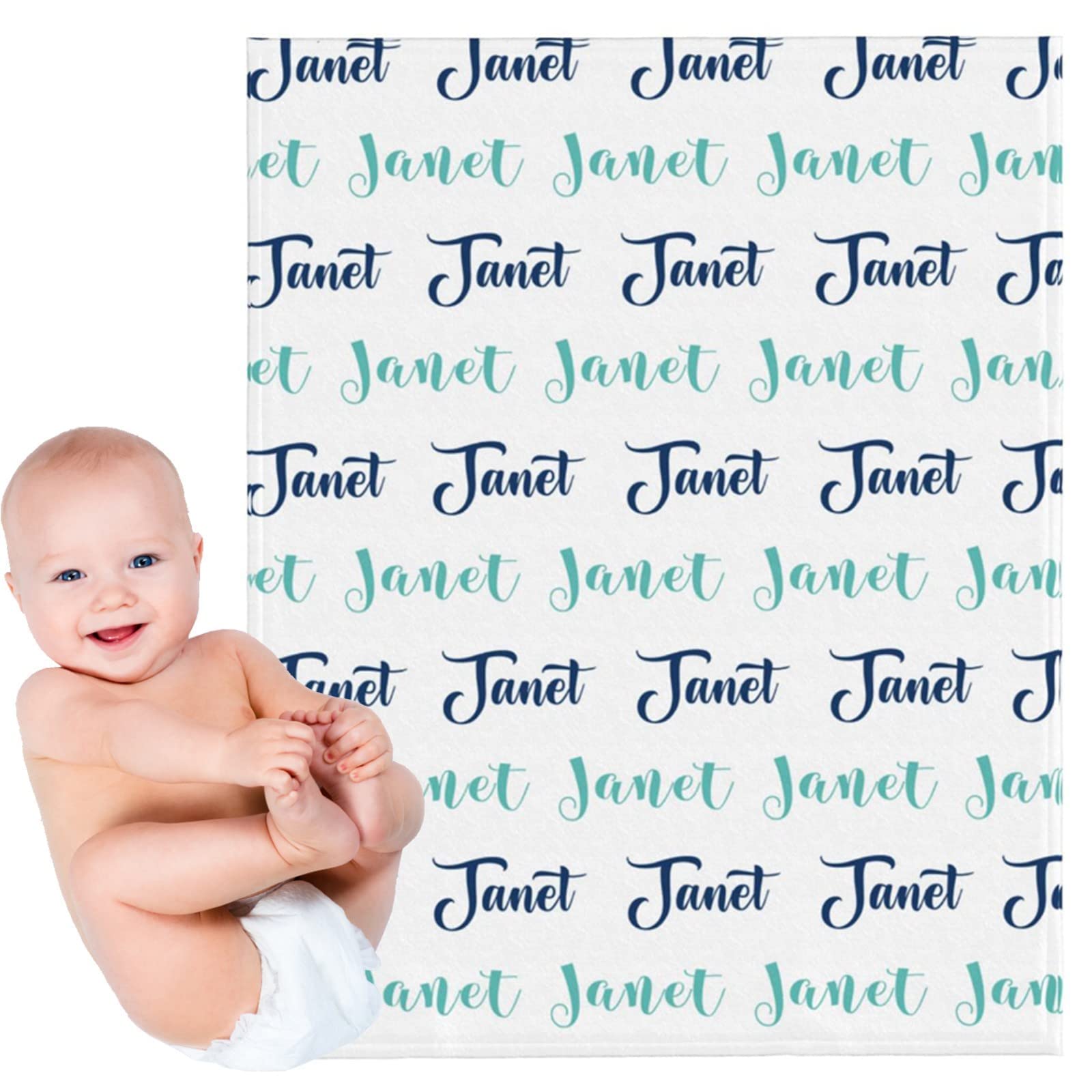 Custom Personalized Baby Blankets with Name - Soft Monogrammed Swaddling Blankets for Newborn Boys & Girls - Unique Baby Shower Gift for Infants - Perfect for Nursery, Photo Shoots & Special Occasions