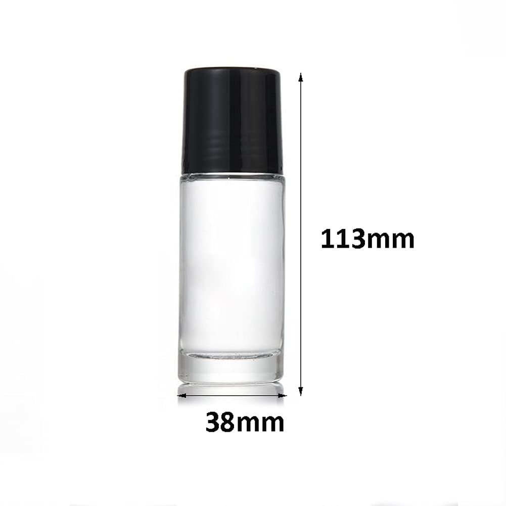 Wresty 4-Pack 1.7oz/50ml Glass Roll-On Bottles - Essential Oil Roller Bottles, Travel-Sized Deodorant Containers, DIY Rollerball Bottles for Perfume, Sunscreen, Moisturizer & Cosmetics - Perfect for Aromatherapy, Skincare & On-The-Go Use