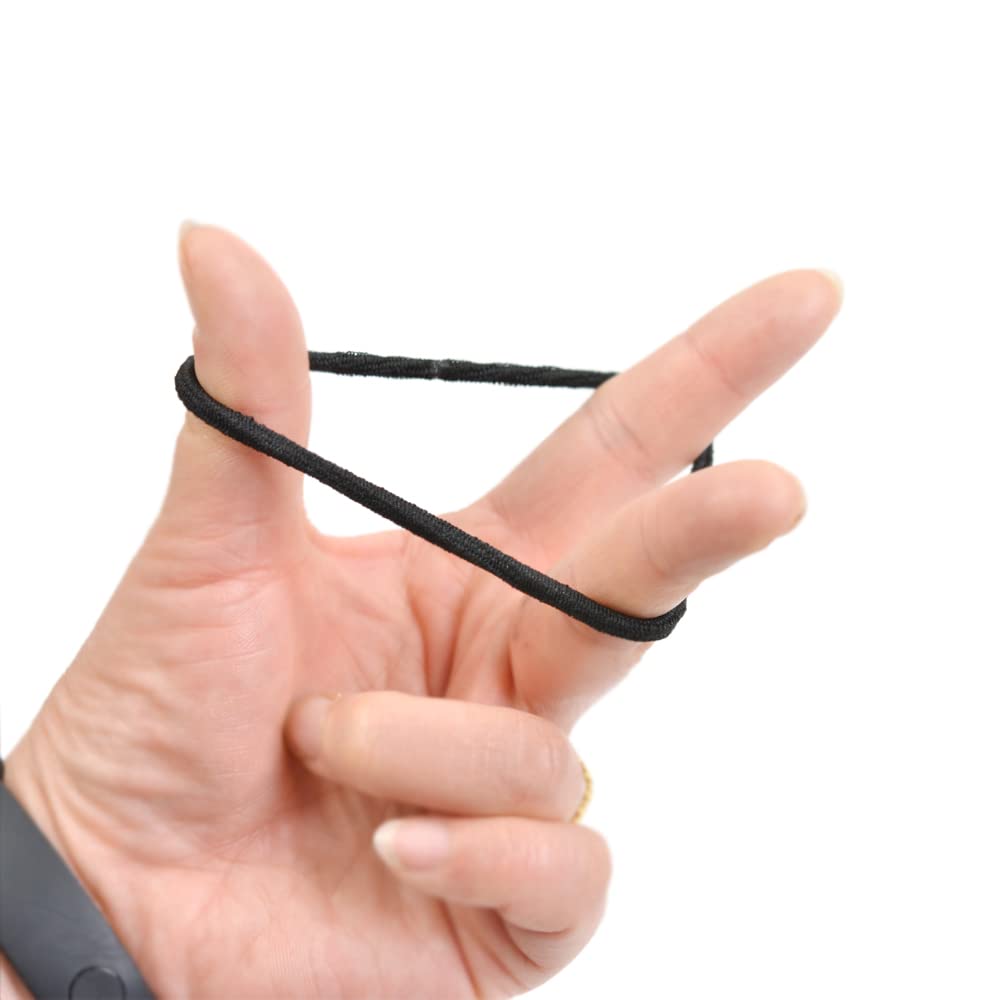 45 Pcs Black Hair Elastics - 4mm Soft Ponytail Holders & No-Slip Hair Ties for Women | Perfect for Gym, Work, and Everyday Hairstyles