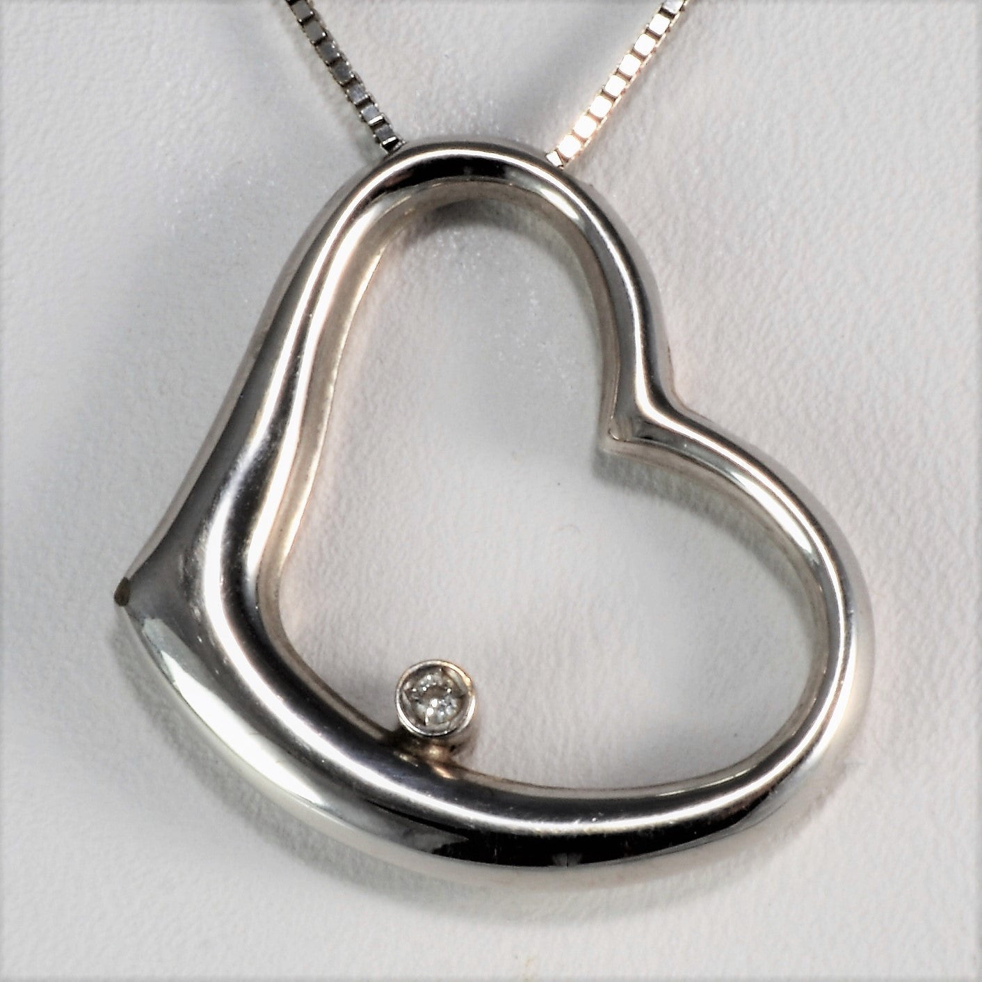 18K Italian Diamond Heart Necklace - 16 Inch Gold Pendant for Women | Elegant Jewelry Gift for Valentine's Day, Anniversary & Special Occasions