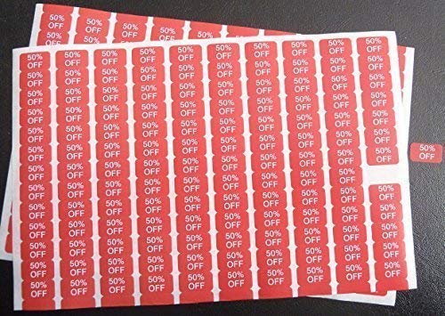 50% Off Red 17 8X10mm Self-Adhesive Price Display Stickers - Perfect for Retail POS, Promotional Stands & Product Labeling