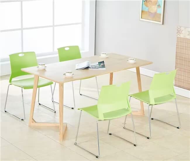 4-Pack Green Stackable Chairs with Sled Base - Heavy Duty Waiting Room Chairs for Office, Conference, Library, Classroom | Perfect for Schools, Hospitals & Public Spaces