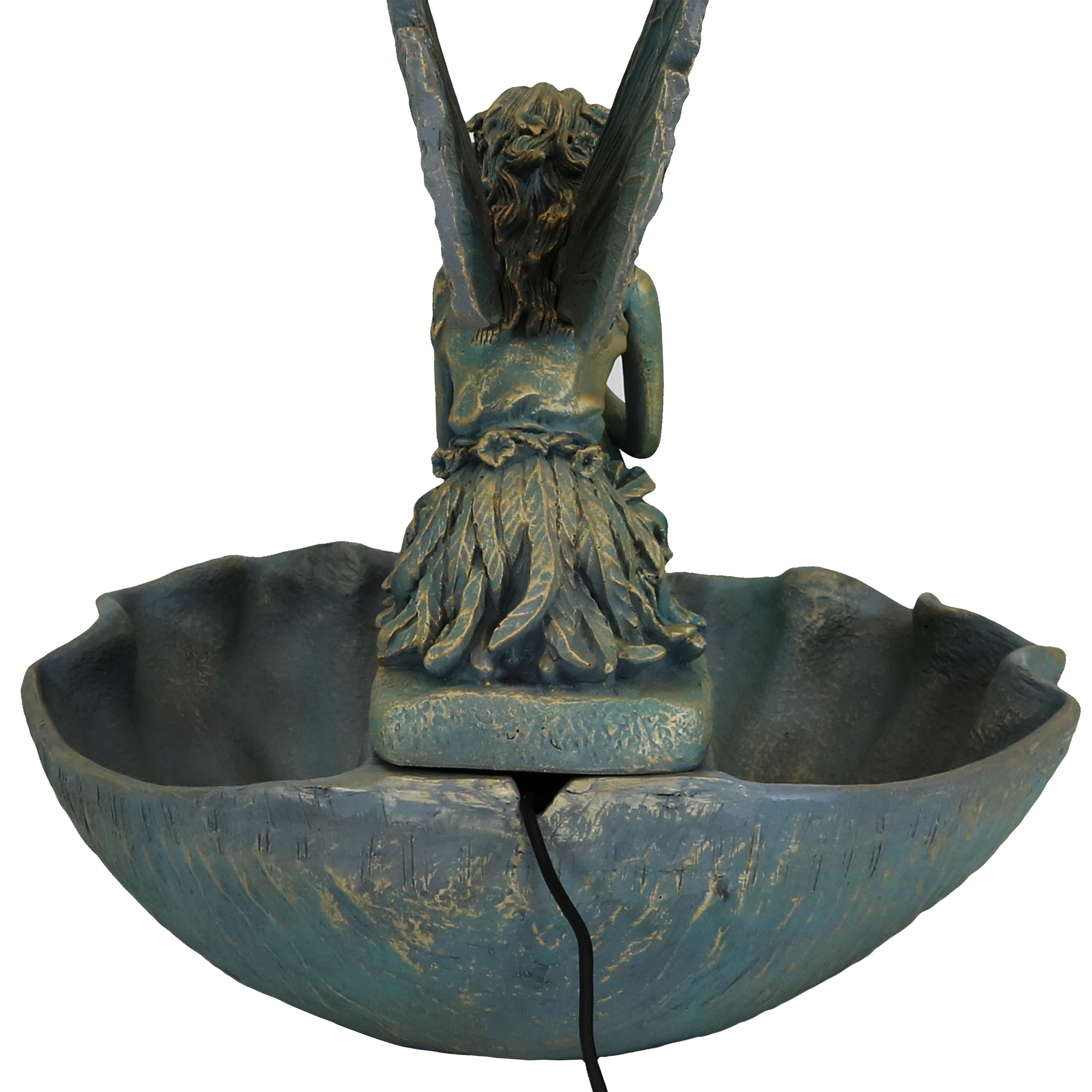 Sunnydaze Fairy Shell Outdoor Water Fountain - 30 Inch Tall Garden Decor for Patio, Yard & Backyard | Relaxing Water Feature for Outdoor Spaces