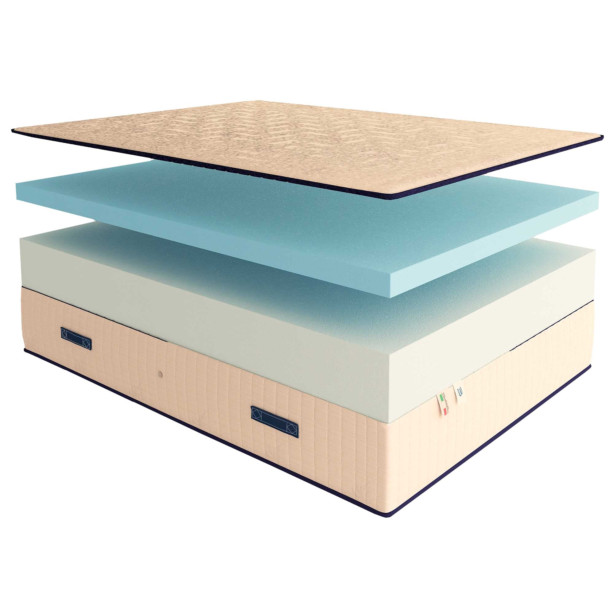 Baldiflex Memory Foam Mattress - 12 Inch Height, 4cm Memory Foam & 24cm Waterfoam Polyurethane Support - Queen Size Viscoelastic Mattress for Back Pain Relief - Perfect for Bedroom, Guest Room & Apartment Sleeping