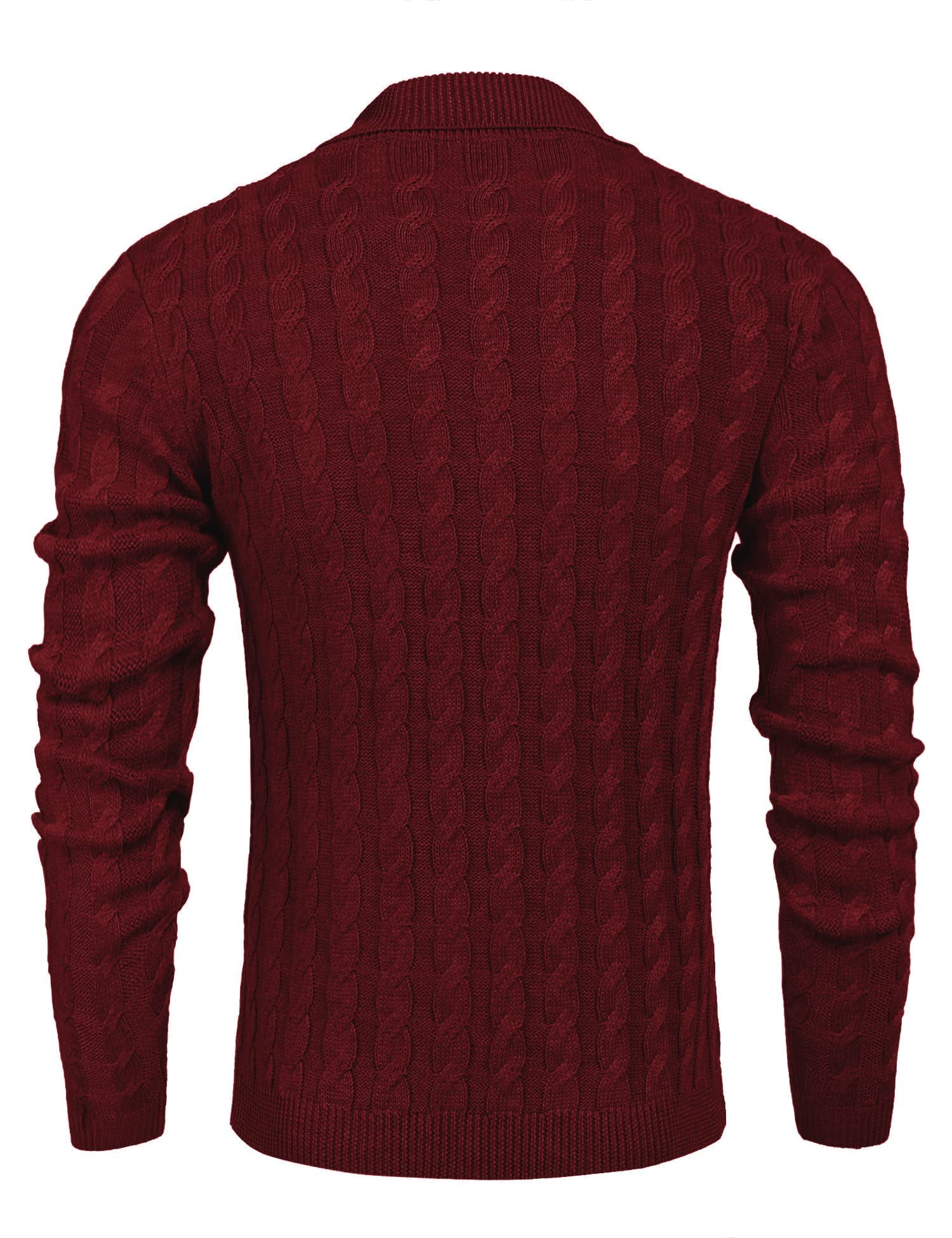 COOFANDY Men's Slim Fit Shawl Collar Pullover Sweater - Casual Button Cable Knit Sweater for Fall & Winter | Office, Dating & Holiday Outfits