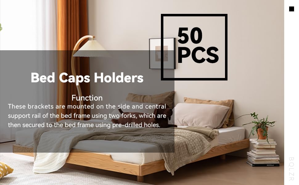BQLZR Bed Slat End Caps Holders - 50 Pack Plastic Replacement for Wooden Slats Bed Base - Secure & Stabilize Bed Frame for Better Sleep Support