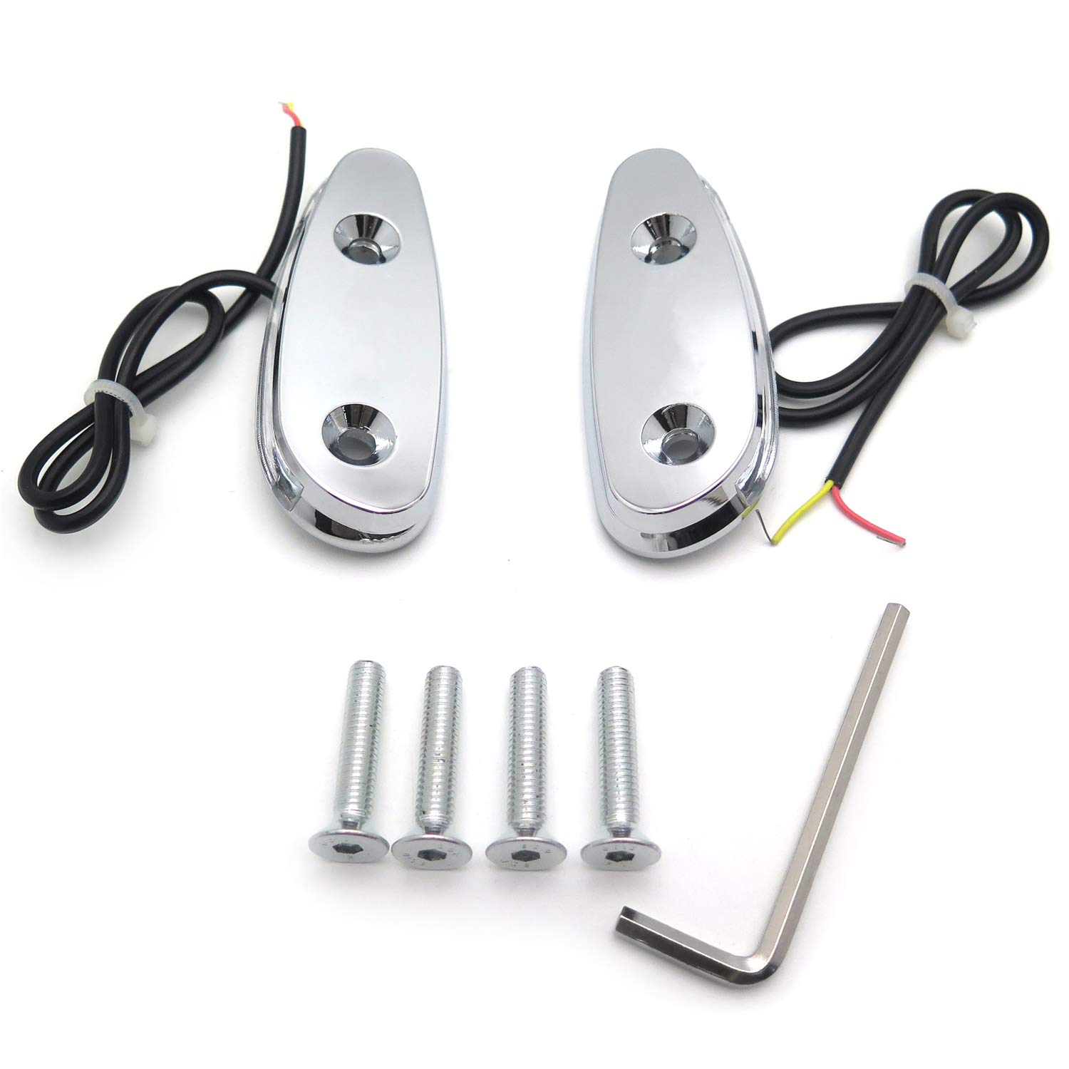 LED Signal Mirror Block Off Plate - Chrome for Suzuki GSXR 600 750 (2001-2005) | No Logo Design | P/N MT222-009A | Motorcycle Accessory for Street & Track Racing
