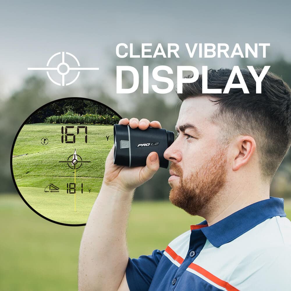Shot Scope PRO L2 Golf Rangefinder - Premium Laser Distance Measuring Device for Accurate Yardage | Perfect for Golf Tournaments, Practice & Course Navigation