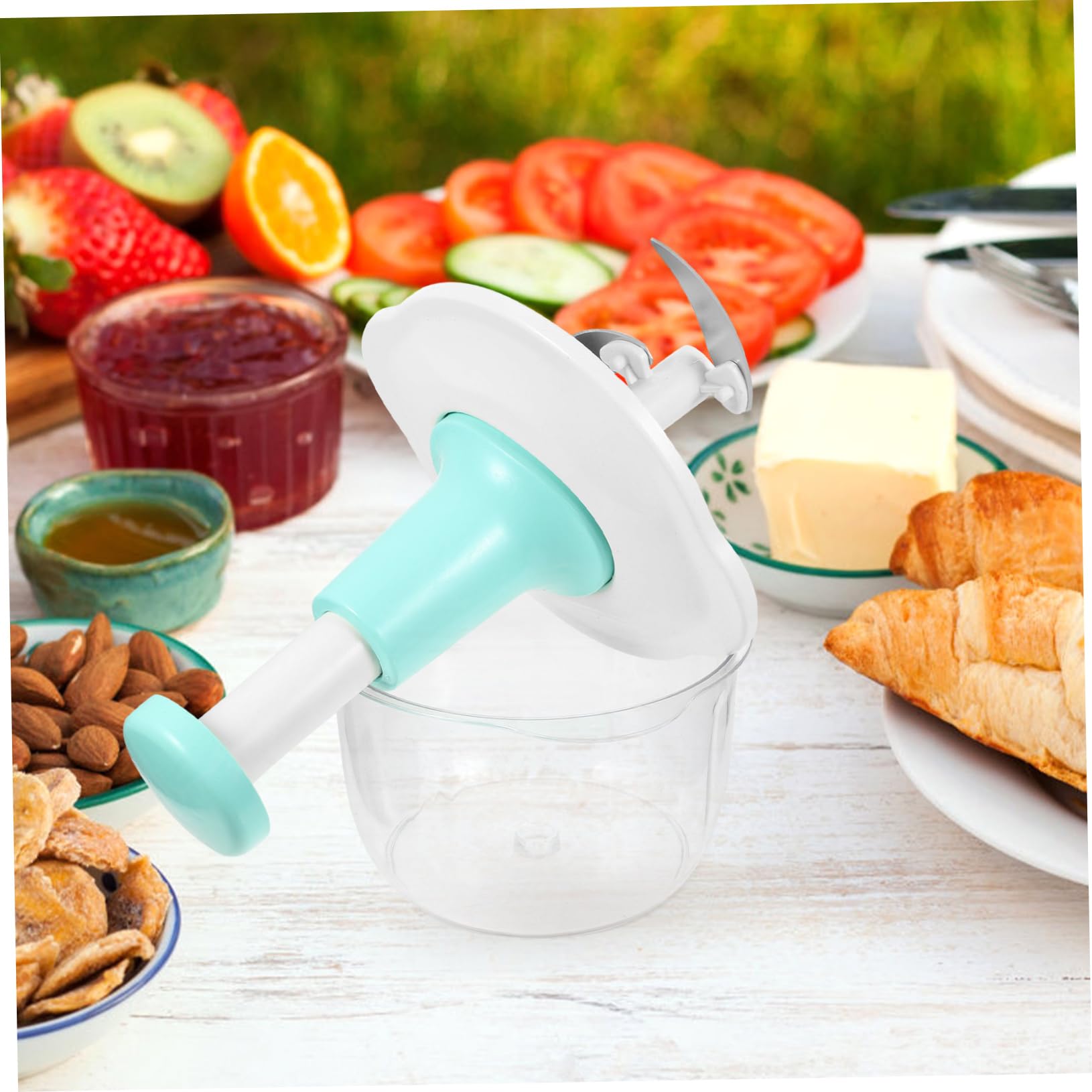 Stainless Steel Onion Vegetable Meat Mincer - Manual Food Chopper & Cutter for Safe Home Cooking - Perfect for Salsa, Burgers, and Meal Prep (Random Color)