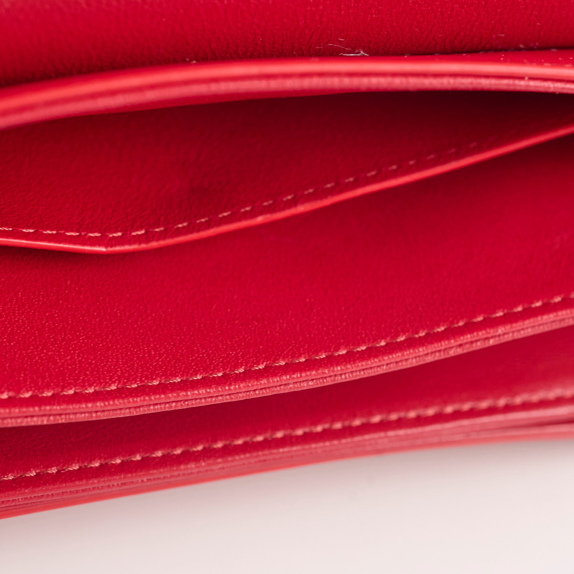 Celine Red C Logo Bag Smooth Calfskin Leather Handbag for Women - Luxury Designer Shoulder Bag for Work, Party & Everyday Use