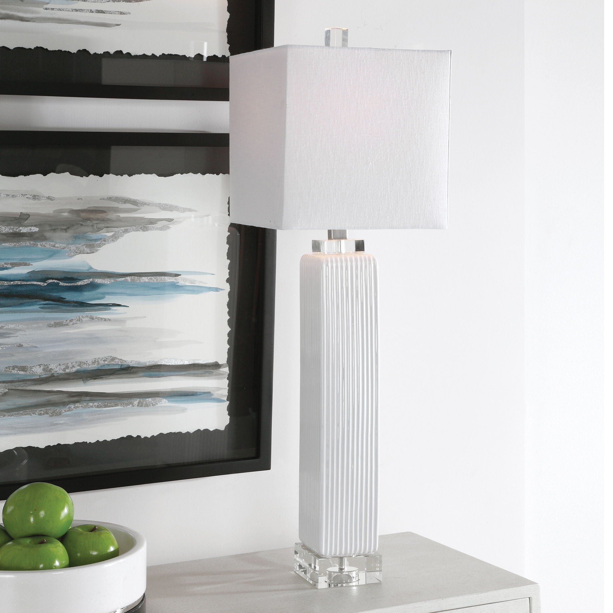 Bennett Buffet Lamp White - Elegant Table Lamp for Dining Room, Living Room & Bedroom Decor