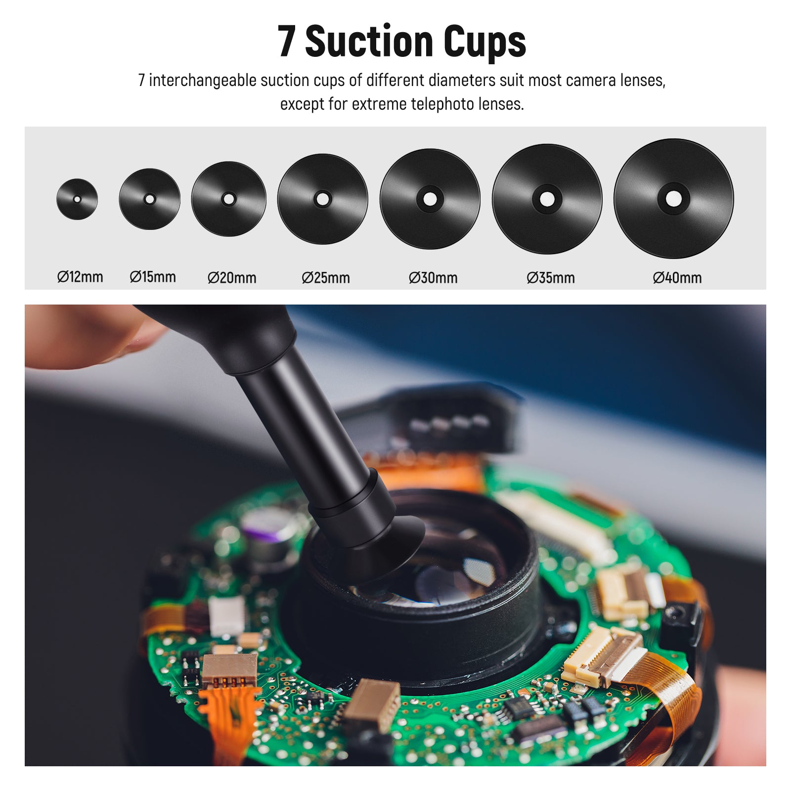 NEEWER Camera Lens Sucker and Spanner Tool Kit for DSLR & Mirrorless Cameras - Professional Lens Mount Removal and Installation Accessories for Photography and Videography