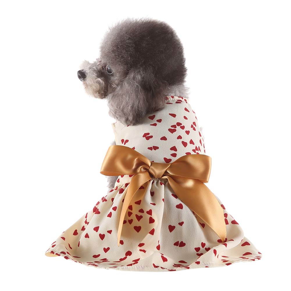 Norbi Love Heart Pet Spring Summer Costume - Cute Dog Dresses & Clothes for Small Medium Large Breeds | Perfect for Outdoor Walks, Pet Parties & Photo Shoots