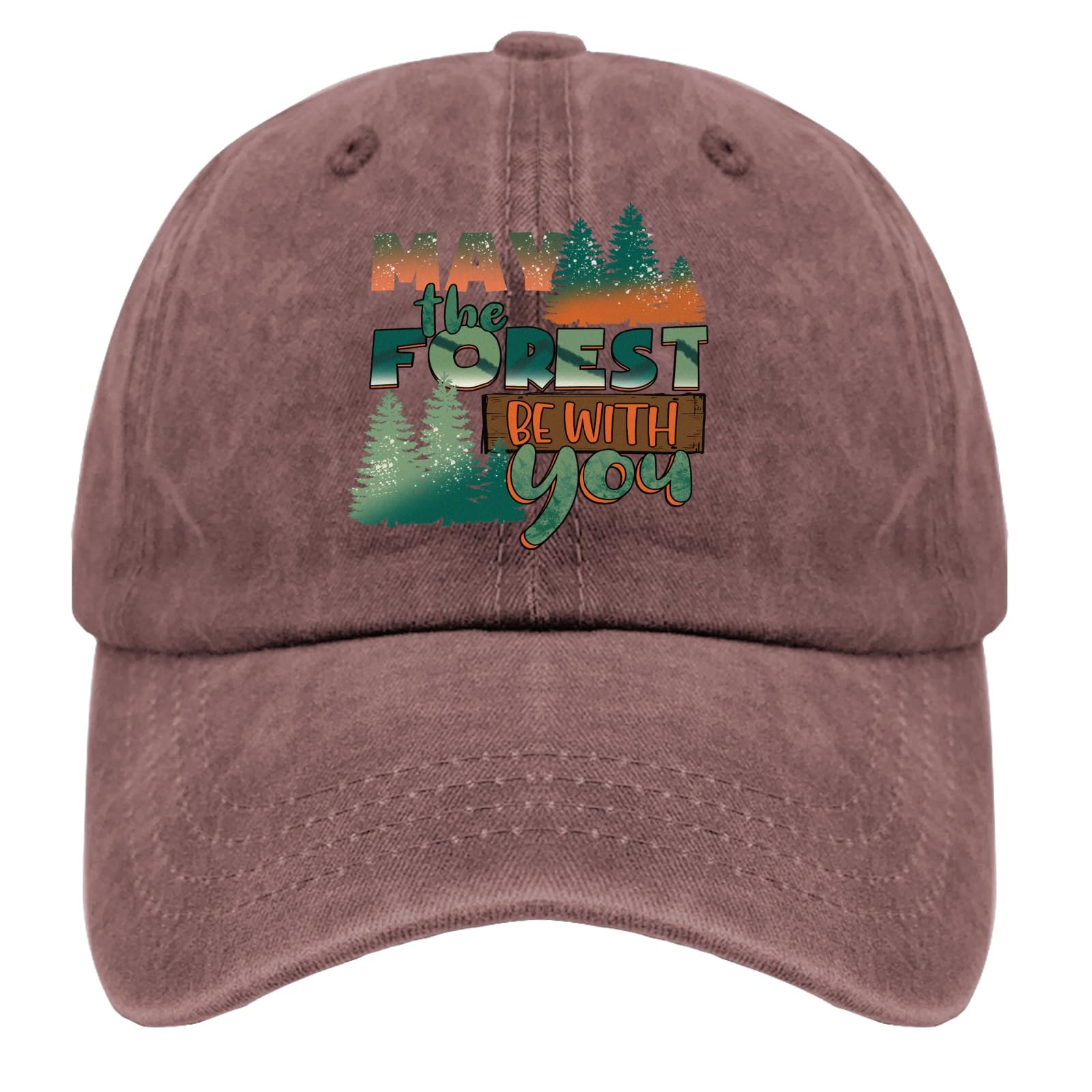 May The Forest Be with You Trucker Hat - Pigment Black Adjustable Baseball Cap for Men, Outdoor Fishing & Workout Hat, Perfect Gift for Hiking, Camping & Casual Wear