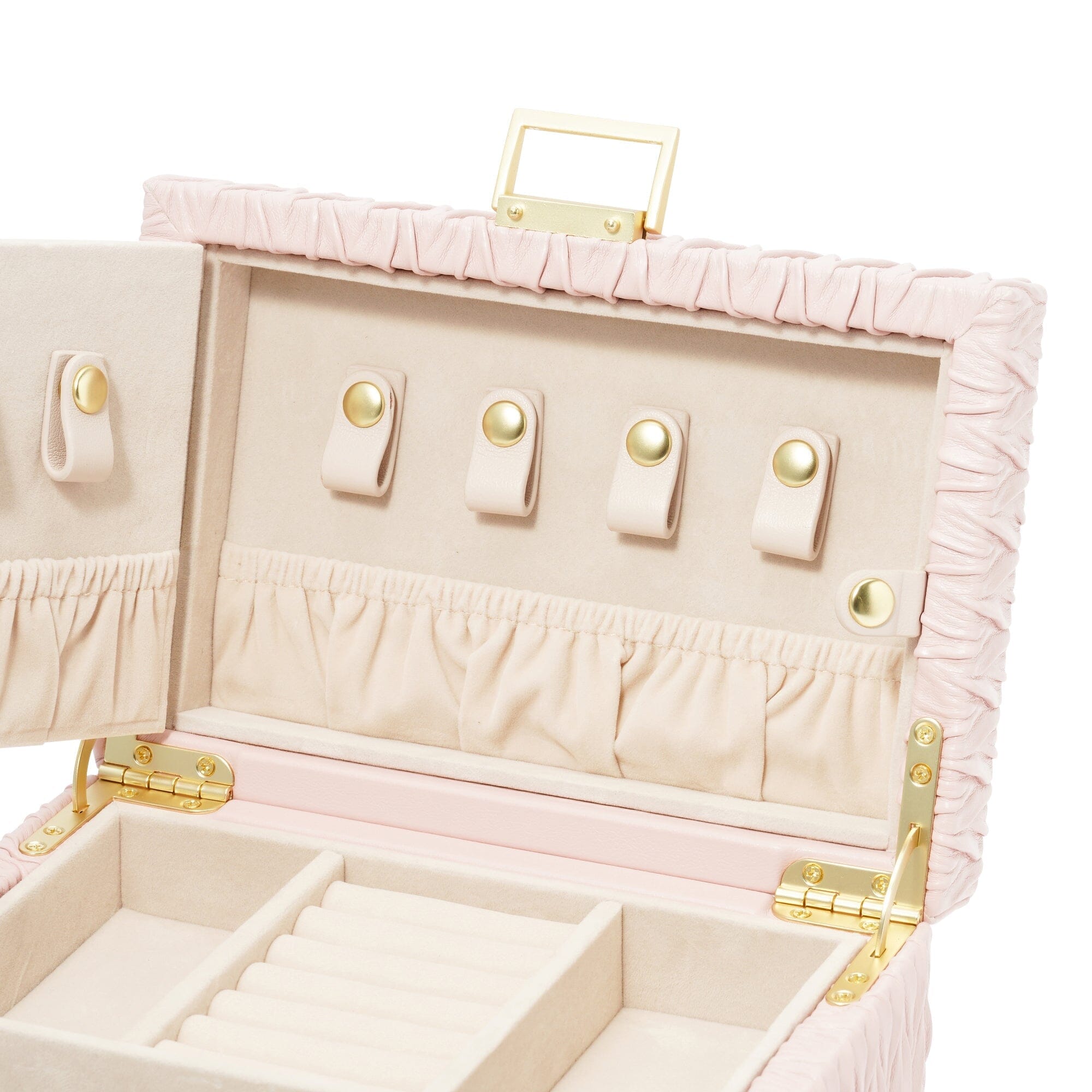 Elegant Small Pink Embossed Jewelry Box - Perfect for Gift Giving, Travel & Home Storage | Jewelry Organizer for Necklaces, Rings & Earrings