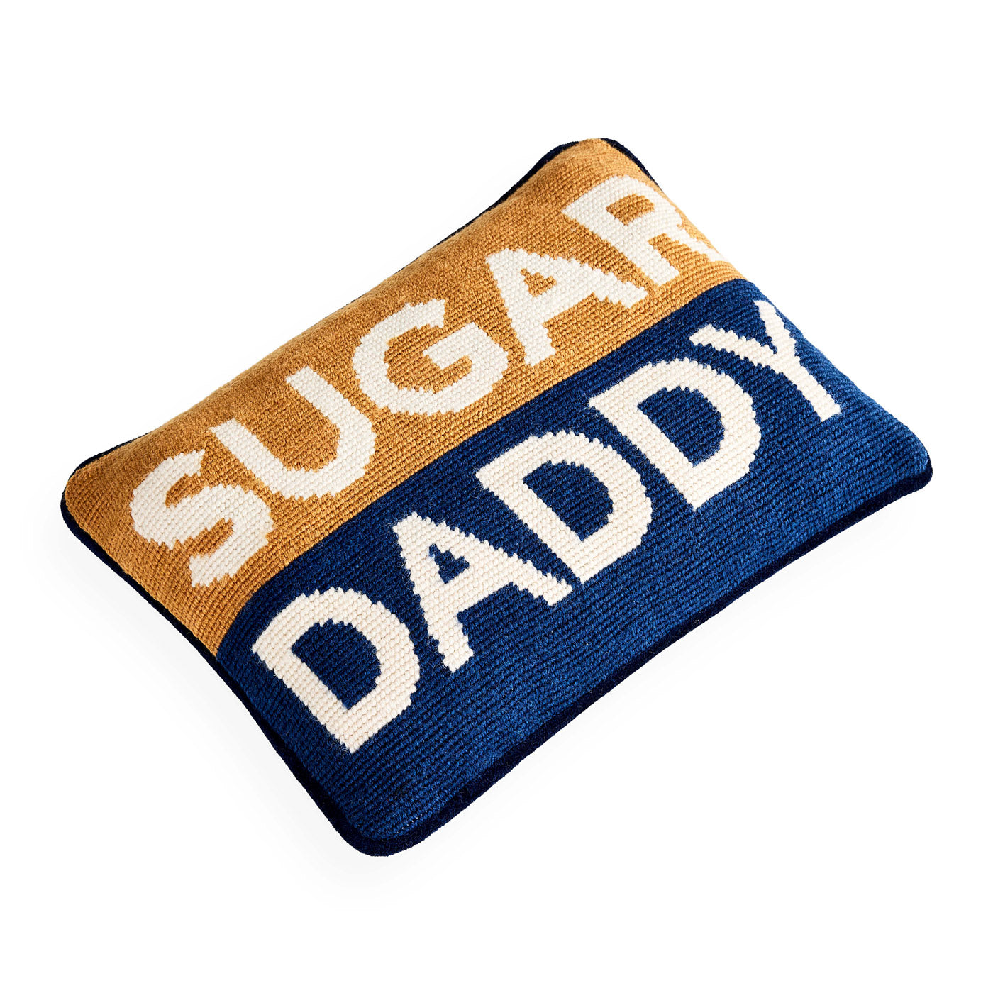 Funny Sugar Daddy Needlepoint Pillow - Humorous Home Decor Gift for Friends & Family - Perfect for Living Room, Bedroom, or Office Decor