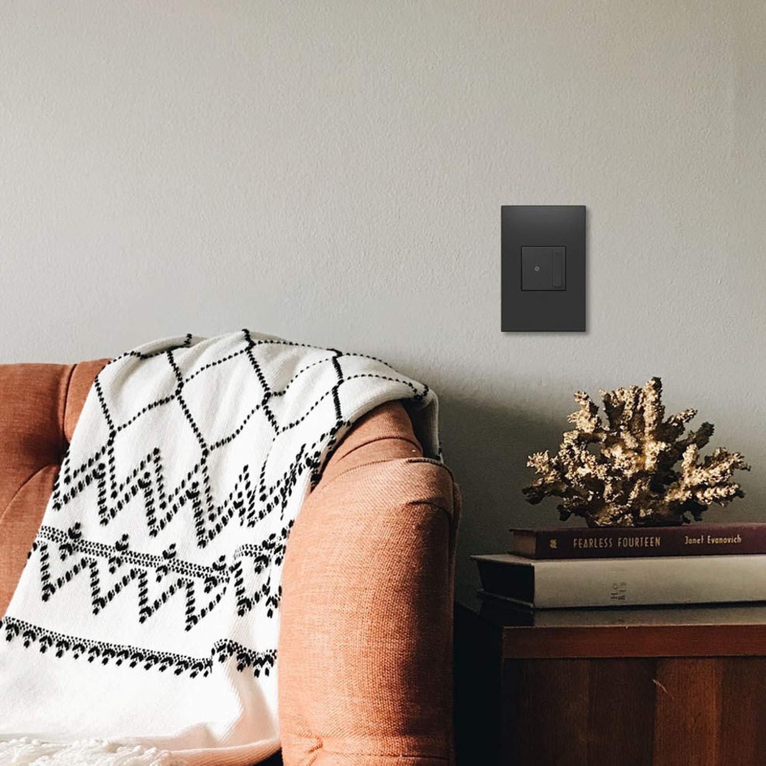 Legrand Adorne sofTap Tru-Universal Dimmer Switch - 700W Compatible with Incandescent, Halogen, MLV, Fluorescent, ELV, CFL & LED Lights - Graphite Finish (ADTP703TUG4) - Perfect for Living Rooms, Bedrooms & Smart Home Lighting Control