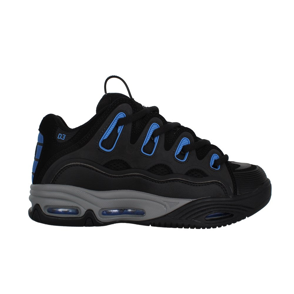 OSIRIS D3 2001 Black Grey Blue Skate Shoes - Retro High-Top Sneakers for Men & Women - Perfect for Streetwear, Skateboarding & Casual Fashion