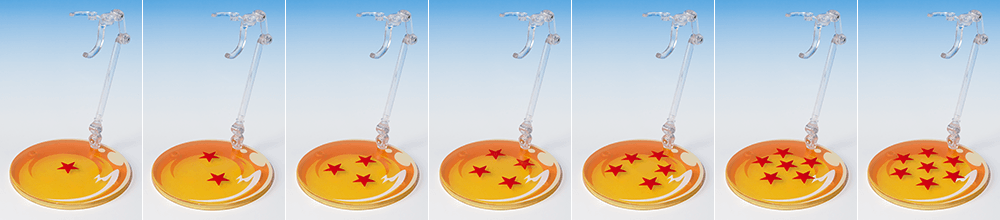 Bandai Tamashii Nations S.H. Figuarts Dragon Ball Action Figure Stands - Set of 7 Collectible Display Bases for DBZ Goku Vegeta Figures - Perfect for Anime Collectors & Diorama Displays